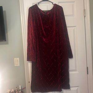 Shein 4x wine red velvet form fitting dress.